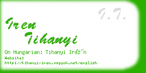 iren tihanyi business card